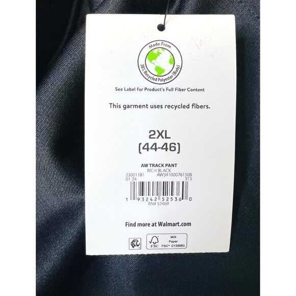 Athletic Works Black & White Striped Mens Track Pants 2XL - Picture 4 of 4